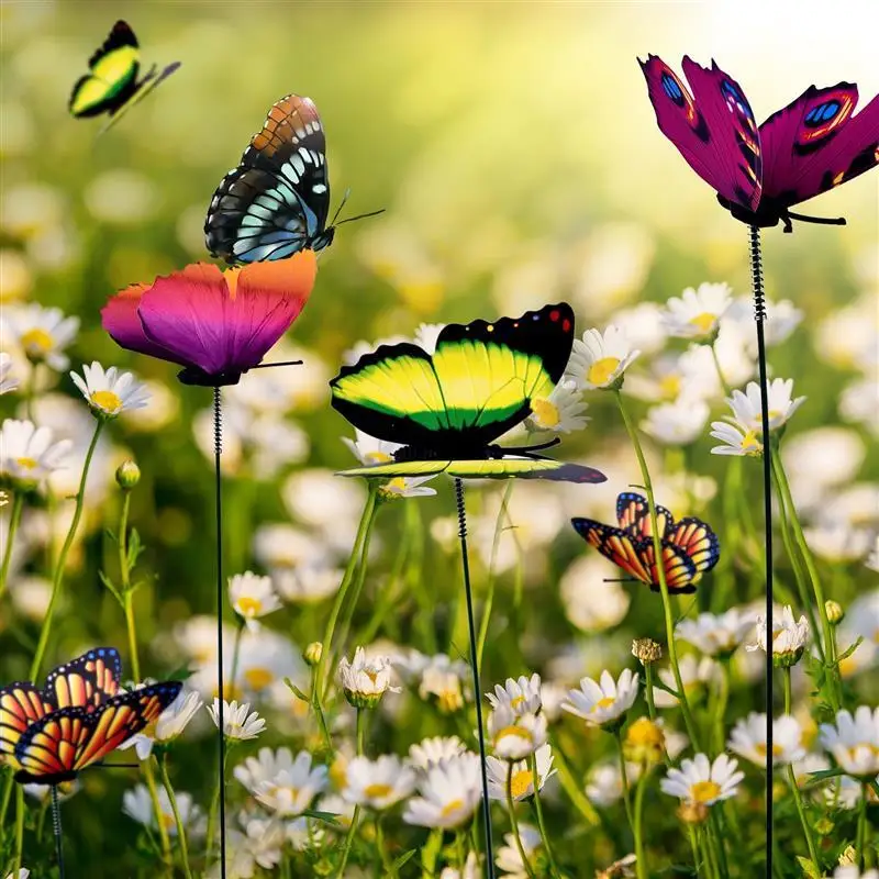 Bunch Of Butterflies Garden Yard Planter Colorful Whimsical Butterfly Stakes Decoracion Outdoor Decor Gardening Decoration butterfly decoration garden art decor