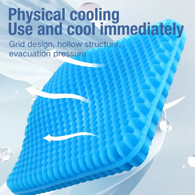 Gel Seat Cushion Summer Breathable Honeycomb Design For Pressure Relief Back Tailbone Pain for Home Office Wheelchair Chair Cars