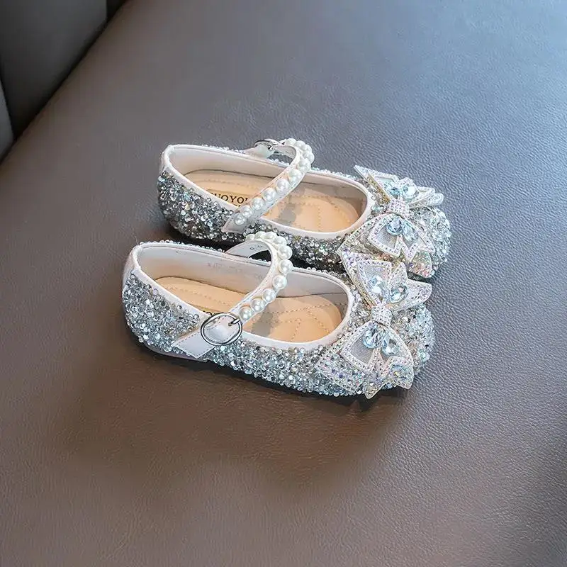 Girls Shoes Girls Sequin Kids Shoes Girls Cute Princess Dance Single Casual Shoe Children's Party Wedding Shoes Princess Shoes hot sale kids shoes girls sequin pearl bow cute princess shoes children party dance single shoes spring summer new sandals g509