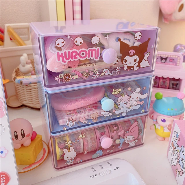 DIY Sanrio Desk Storage Box / How to make cute desk organizer at home 