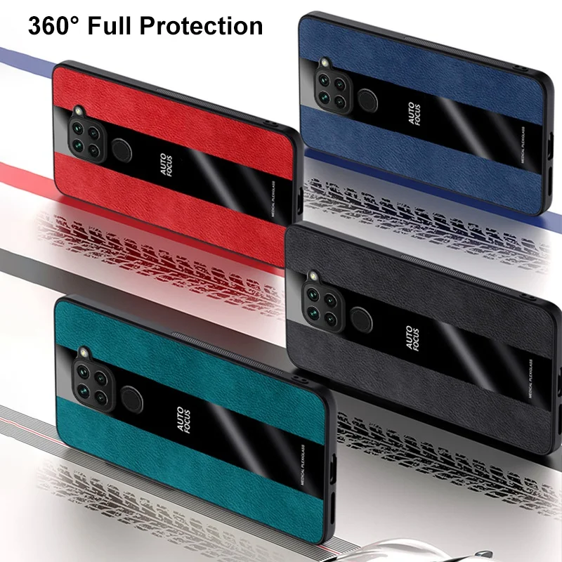 Ring Holder Leather Case For Xiaomi Redmi Note 9S 9 Pro Cover Luxury Magnetic Silicone Phone Case For Redmi 9T Note 9 9T 10X 6