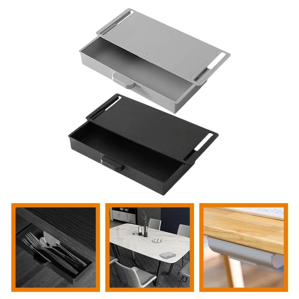 

2 Pcs Plastic Drawers Punch Free Storage Box Desk Stationery Organizer Locker under Organizers and Office Organization