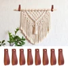8pcs Wall Hook Storage Strap Hanger Artificial Leather Curtain Rod Holder Shelf Home Decoration 4