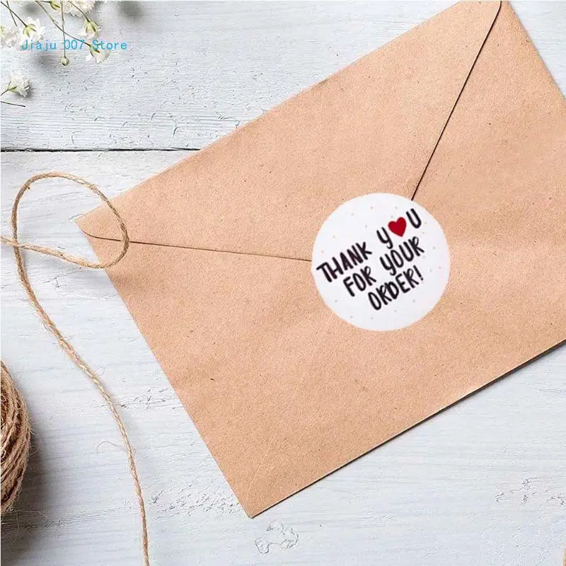 500pcs/roll Round Thank You for Your Order Heart Sticker Handmade Multi-style Seal Labels Seal Labels Scrapbooking Decoration for thank you stickers decorative labels stickers decorative stickers self adhesive stickers adhesive stickers paper stickers stationery stickers packaging stickers roll packaging stickers