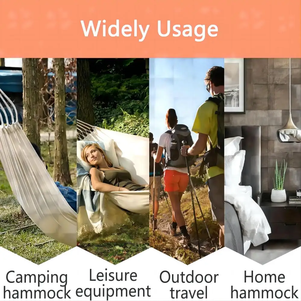 Portable Outdoor Garden Tourist Double Hammocks Travel Camping Leisure Sleeping Hanging Hammock Swing Nature Hike 3