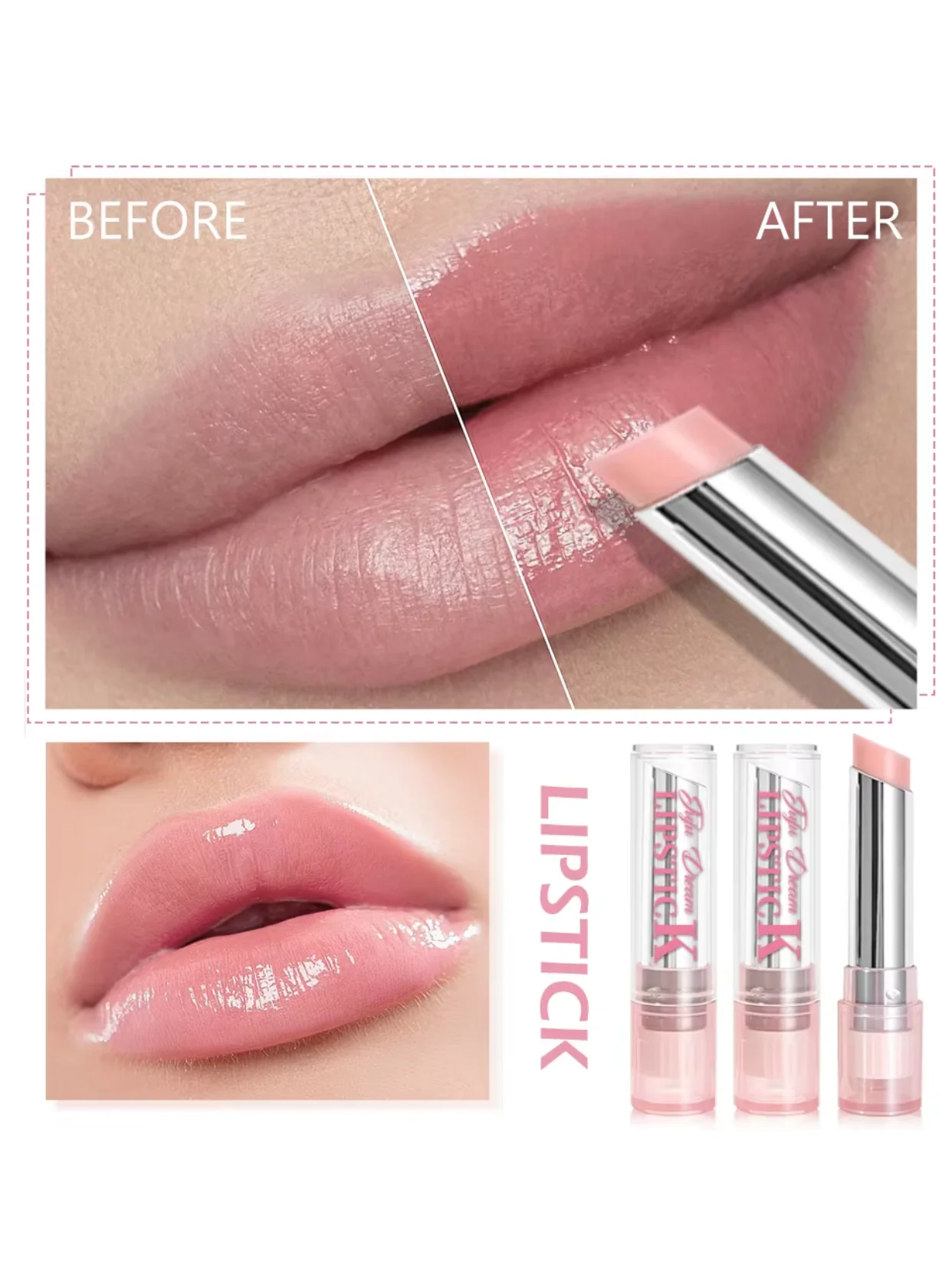 Pink Color-changing Lip Balm Moisturizing Hydrating Gloss For Lips_voghion.com