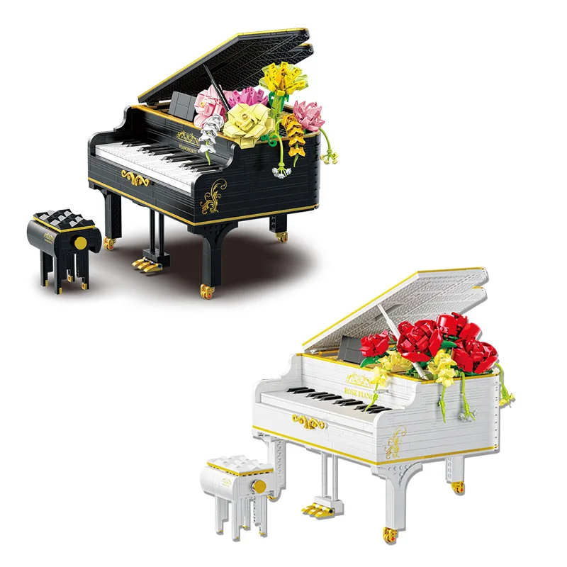 

Loz Musical Instruments Flower Pianoforte Mini Diamond Building Block Rose Piano Assemble Bricks Educational Toys For Gifts