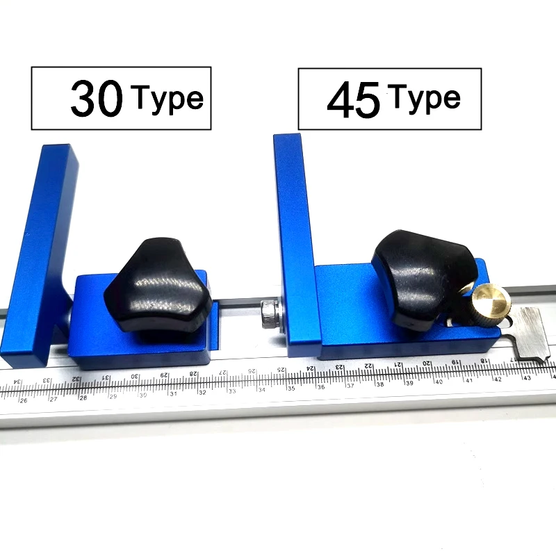 Accessoires de vente de connexion, jauge à onglet, connecteur de clôture, arrêt de piste à onglet, outil d'arrêt rabattable en aluminium