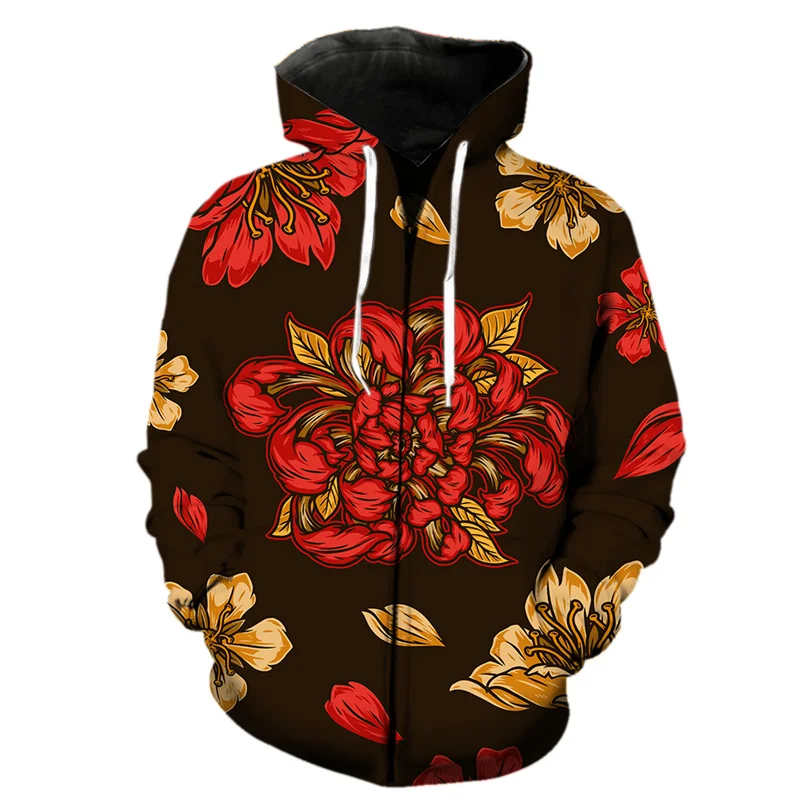 Sudadera con capucha y cremallera con diseño de dragón samurái y guerrero fantasma para hombre, estilo Harajuku, con estampado 3D de carpa, informal, de manga larga, para primavera