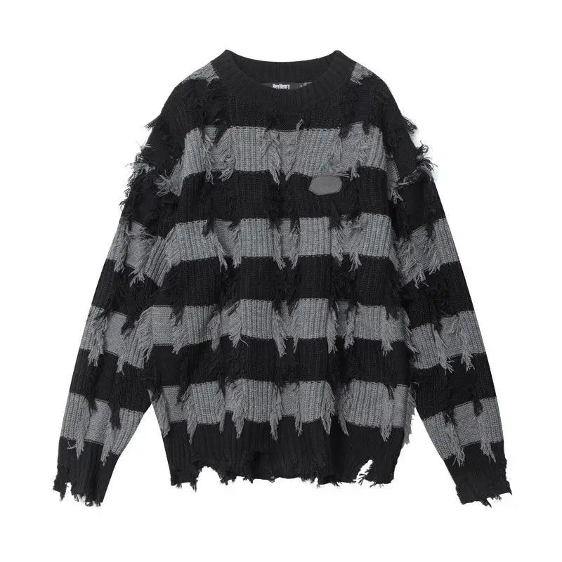 Fringe Sweater Winter Man's And Women's Hole Oversized Sweater Harajuku Lazy Autumn Wispy Leisure Lovers Pullover Men Clothes 3