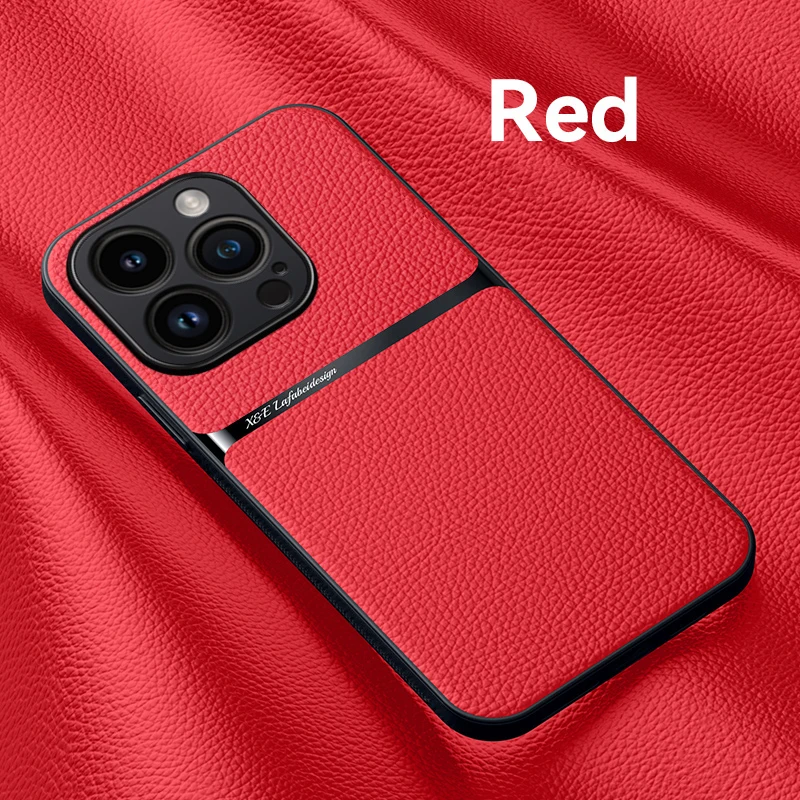 

New Magnetic Car Holder Leather Shockproof Phone Case For IPhone 13 Pro Max Soft Back Cover For IPhone 12 Pro Max Phone Shell