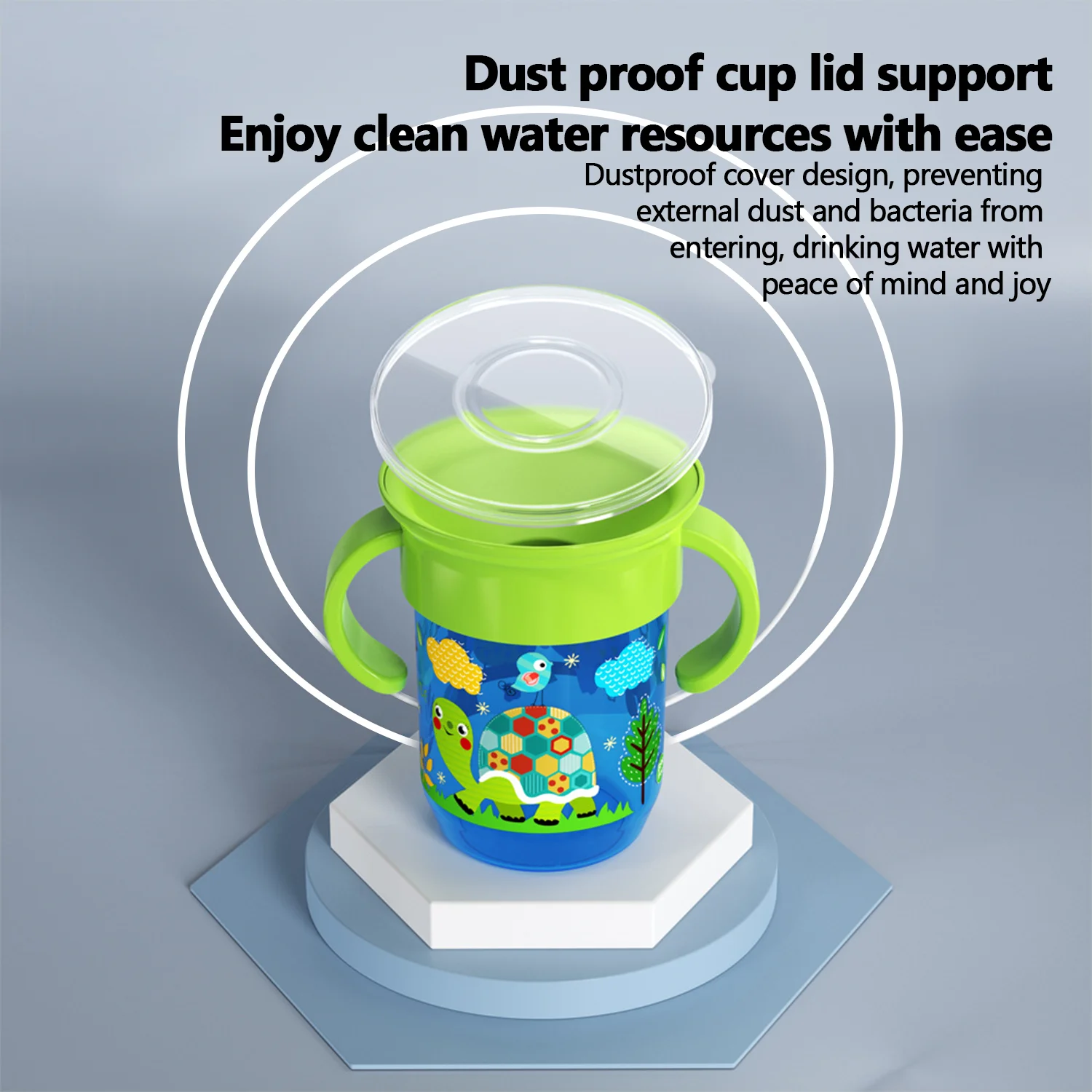 360&deg; leak-proof cup 260ml wide caliber baby learning cup baby bucking water training leak-proof drop children's Duckbill Cup