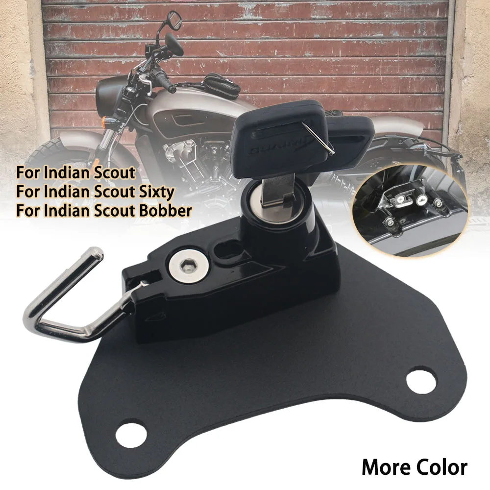 Motorrad Anti-Diebstahl-Sicherheit Helms chloss Legierung schwarz Halterung Haken mit 2 Schlüsseln Universal für indische Scout/sechzig 2016 2015-2018 – Detail 11