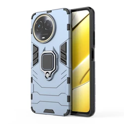 Durable Magnetic Armor Case with Stand - Shockproof Bumper Protection for Realme 11 4G Global (NavyBlue)