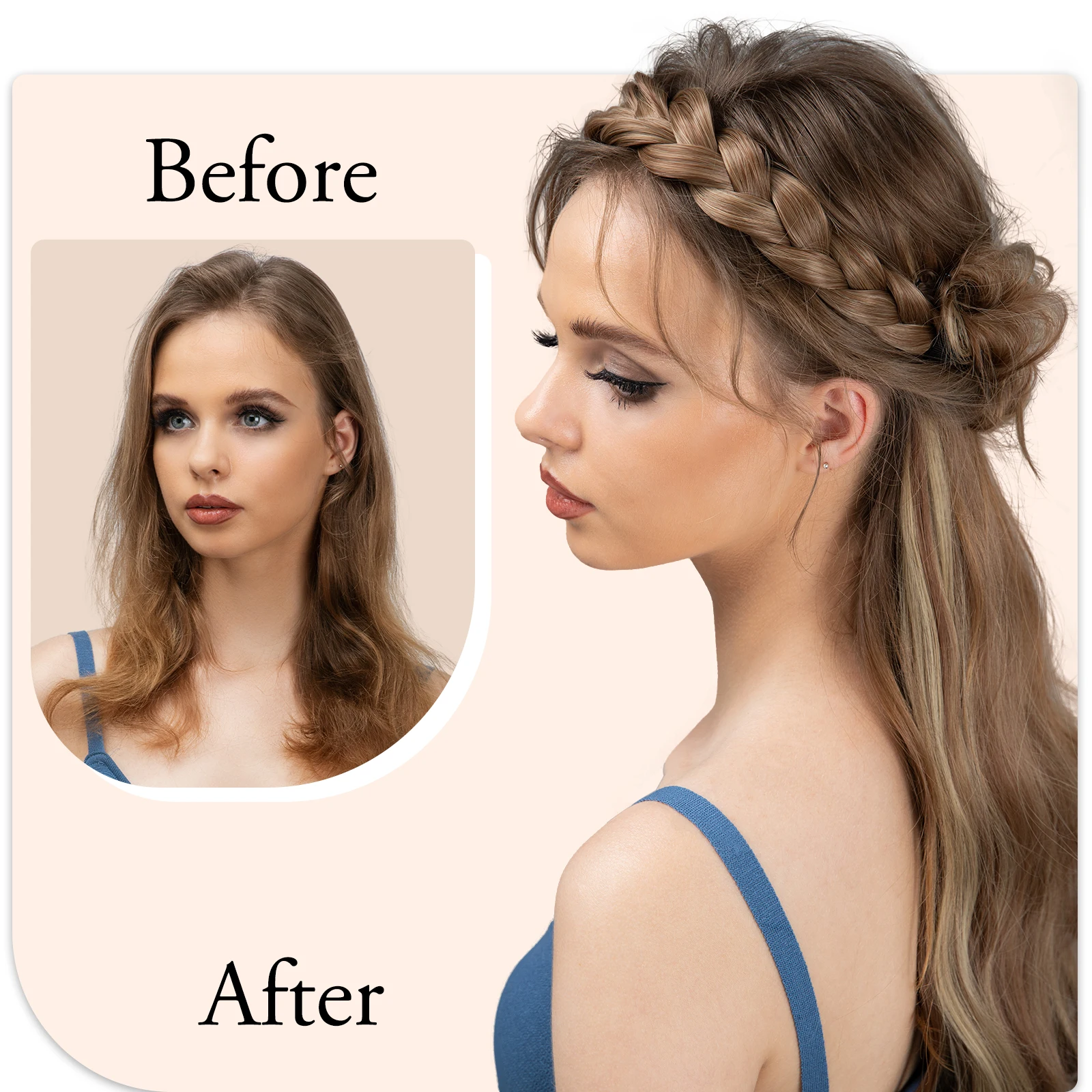 Synthetic Premium Adjustable Handmade Braided Elastic Band Hair Fashion Braiding Hair Headband Headwear For Women Best Sellers In Hair Extensions & Wigs