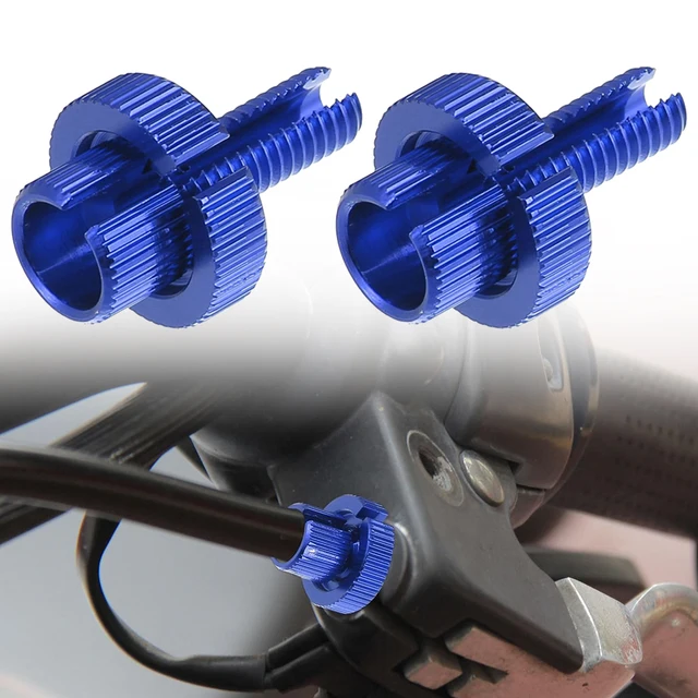 2 Pcs Blue 8mm Motorcycle Brake Clutch Levers Adjuster Screw