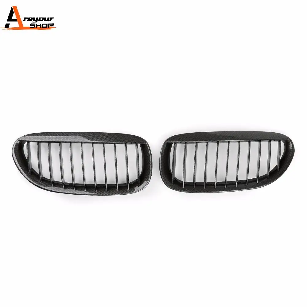 

Areyourshop Car For BMW Front Kidney Grille Grill For BMW E63 E64 6-Series 2004-2010 1Pair Car Auto Styling Exterior Covers