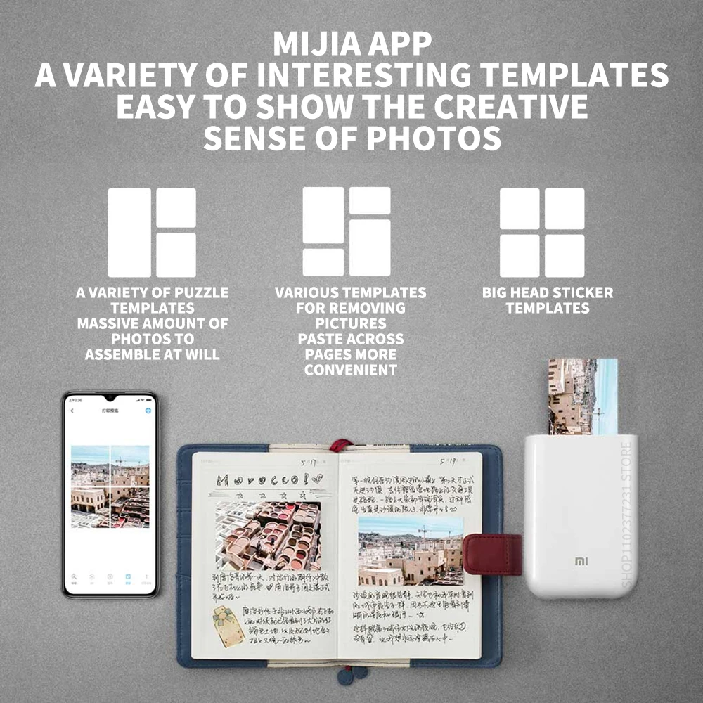 Xiaomi AR Printer 300dpi Portable Photo Mini Pocket With DIY Share 500mAh Picture Printer Pocket Printer Work With Mihome APP 2
