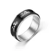 AsJerlya Anxiety Ring Fidget Spinner Rings For Women Men Stainless Steel Rotate Freely Cat Anti Stress Accessories Jewelry 4