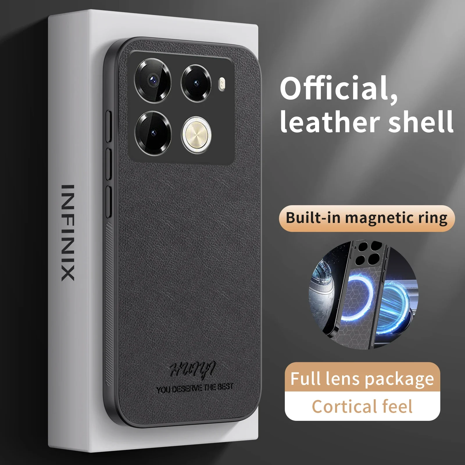 Magnetic leather back protector for car for Infinix Note 40 Pro Plus 40X 4G 5G GT20 Pro Camon30 Zero 40 RS4 POP 9 8 polyurethane c...