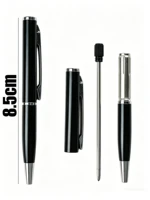 Compact Retractable Twist Ballpoint Pen Mini Pocket-Sized Metal Ballpen with Black Blue Replaceable Refills 0.7mm Travel Use 6