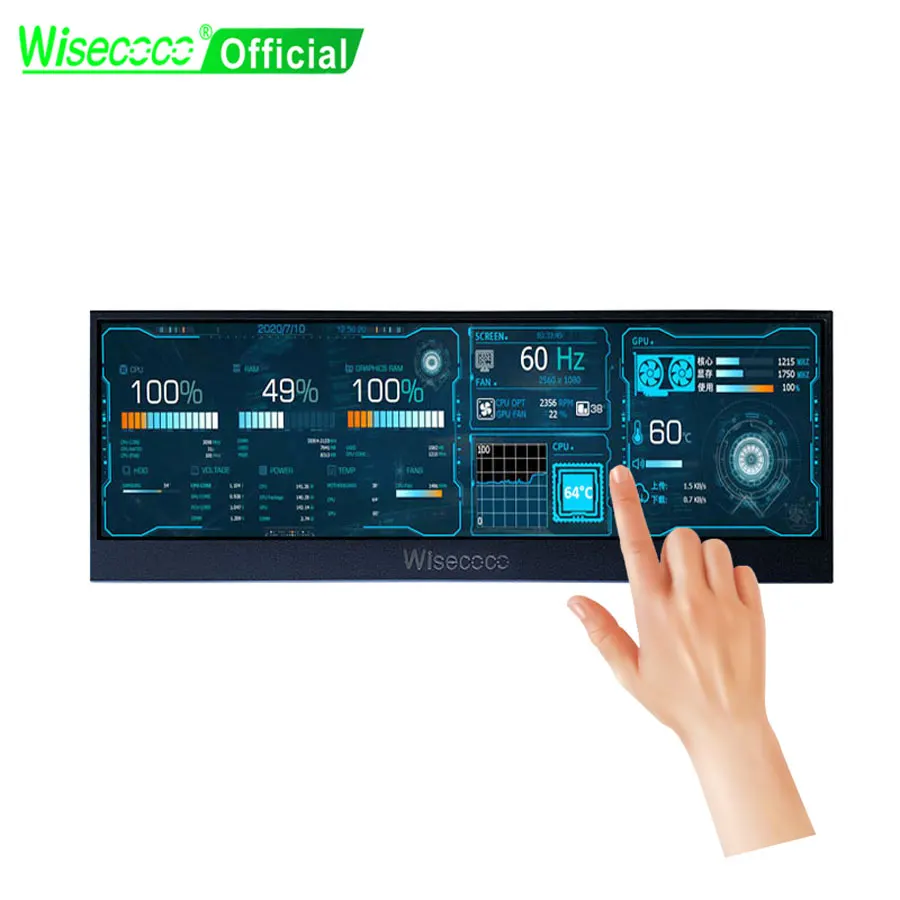 Wisecoco-14 ġ 4k ޴  Aida64 ġ  Ʈ 3840*1100 IPS LCD Ʈġ , Ʈ ̵  ũ,  ° ÷