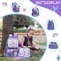 Cute Backpack for Girls Backpacks for Elementary Preschool Students Kids School Cute Backpack Lunch Bag and Penbag 6