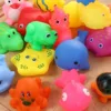 10Pcs Cute Animals Swimming Water Toys For Children Soft Rubber Float Squeeze Sound Squeaky Bathing Toy For Baby Bath Toys Gift 5