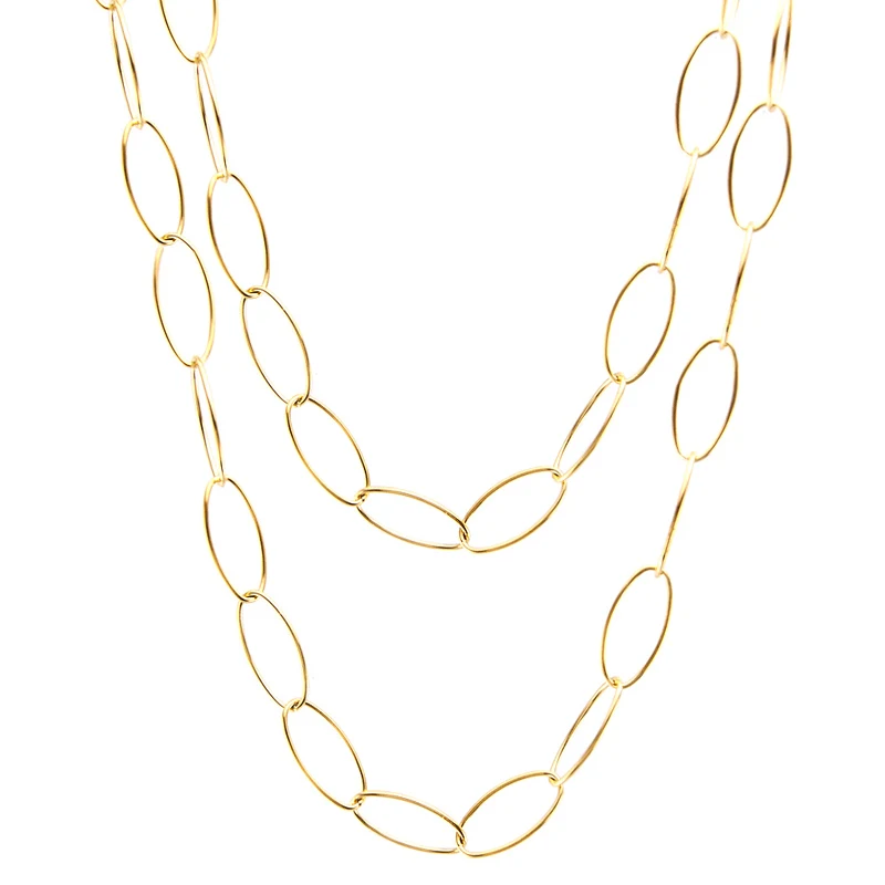 DIY Stainless Steel Sell In Meter  Big Oval Necklace Women Long O link chain silver/gold color female Jewelry Collares