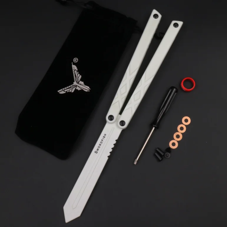 バタフライナイフトレーナー　swordfish clone Swordfish Balisongトレーナーフリッパー,安全な屋外バタフライ