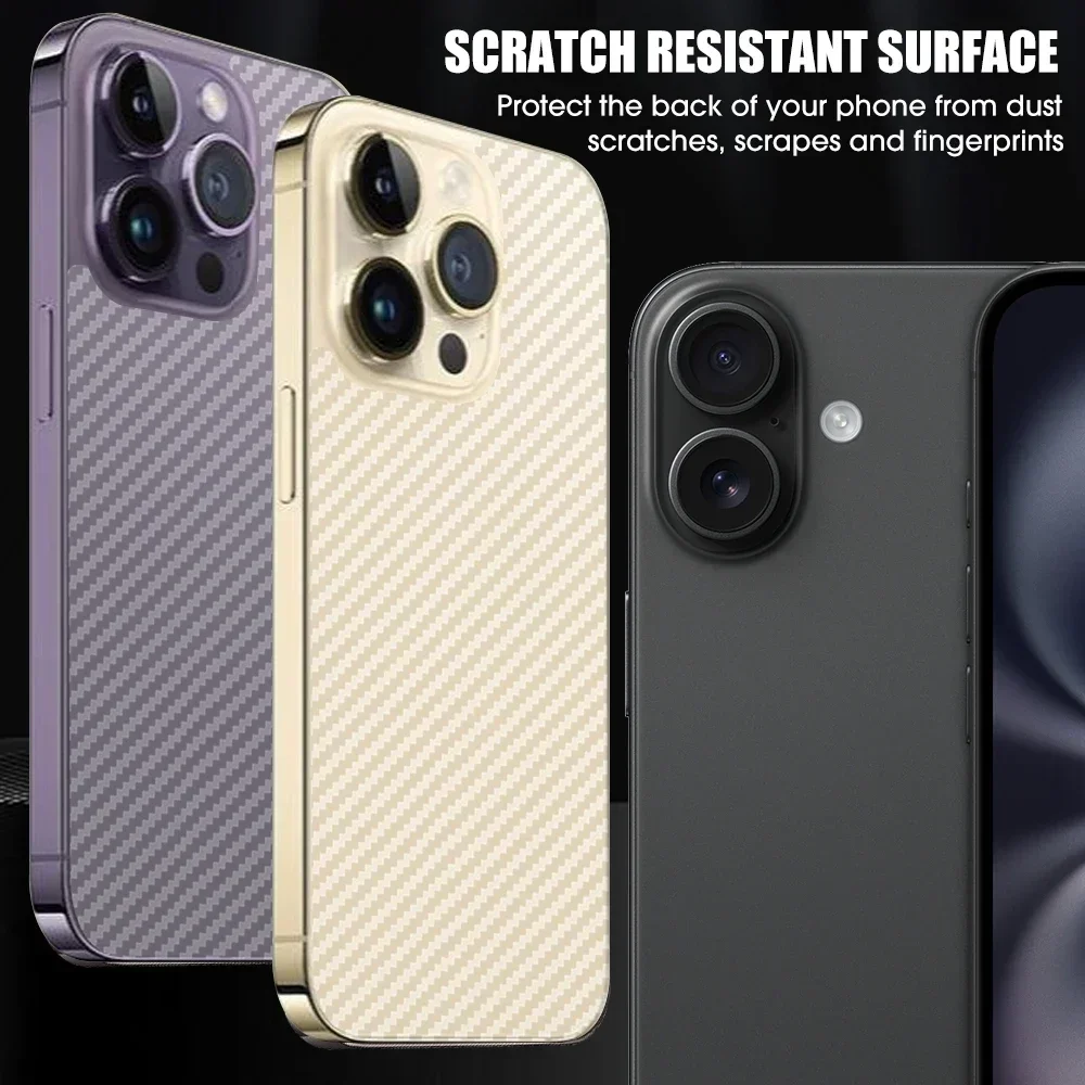 10Pcs/Set Carbon Fiber Full Back Soft Film For iPhone 16 16Plus Scratch Resistant Sticker Screen Protector For iPhone16 Pro Max
