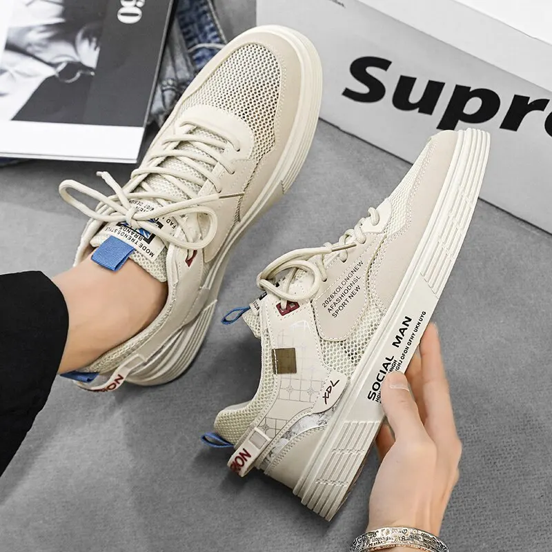 Men's Shoes Summer Breathable Mesh Shoes Hollow Casual Trend Sports Board Shoes - Image 6