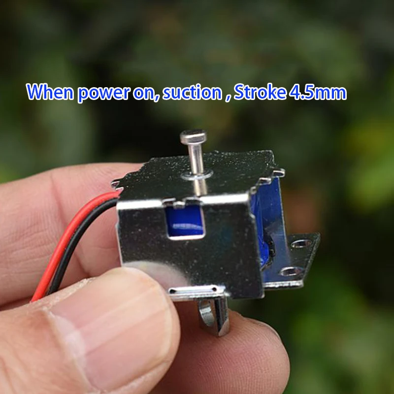 DC 5V-6V Micro 20mm*15mm Electric Magnet Push-Pull Square Solenoid Through Type Electromagnet Open Frame Stroke 4.5mm