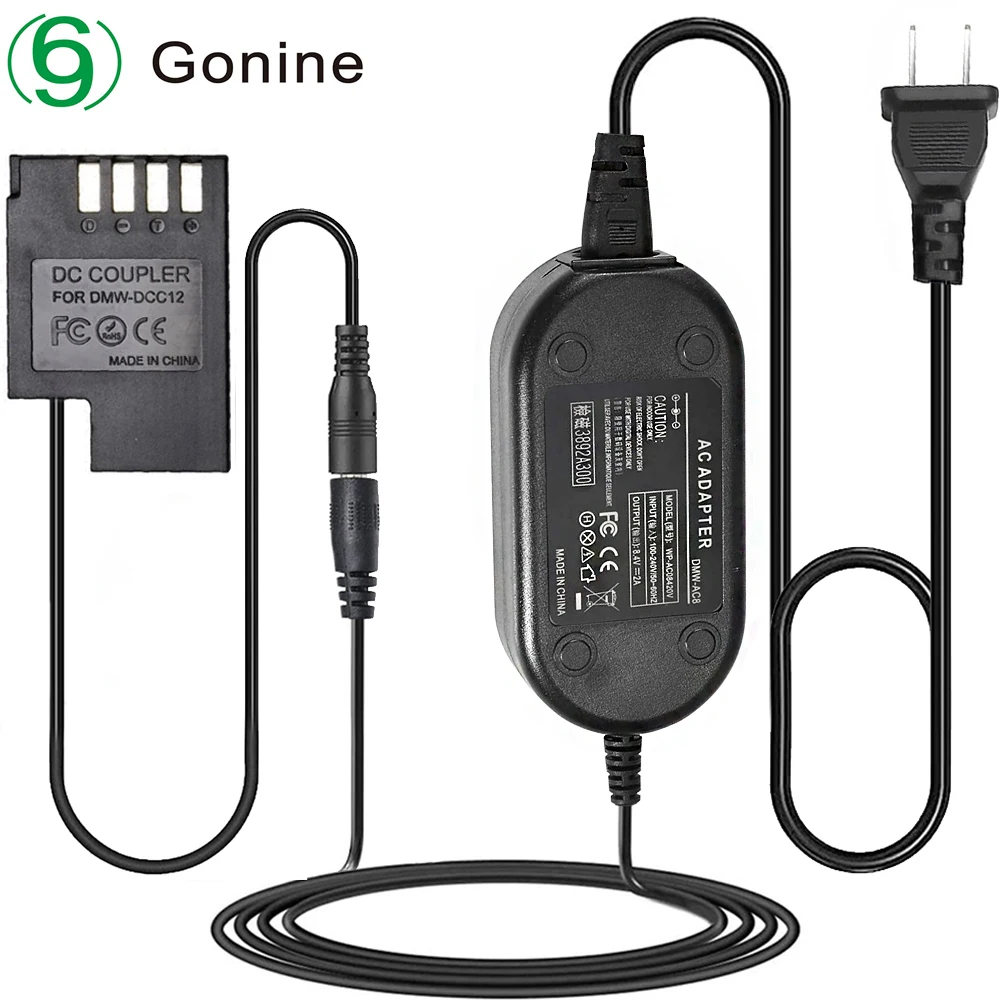 

DMW-DCC12 AC Power Adapter Kit with DC Coupler for Panasonic DMW-BLF19,DMW-AC8,Lumix DMC-GH3,DMC-GH4,DC-GH5,DC-GH5S,Camera