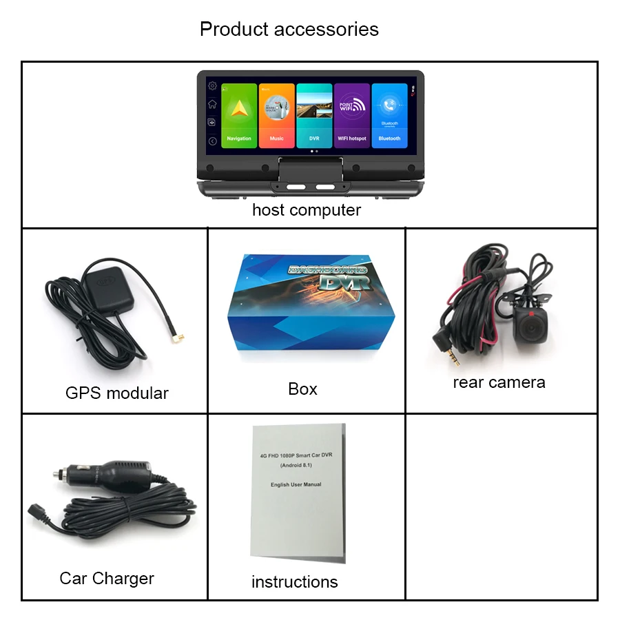 7" GPS black box WIFI Bluetooth ADAS 24h Park Monitor Car Dvr Mirror Dash Cam for car Dual camera Recorder 4G Dashboard 2GB+32GB