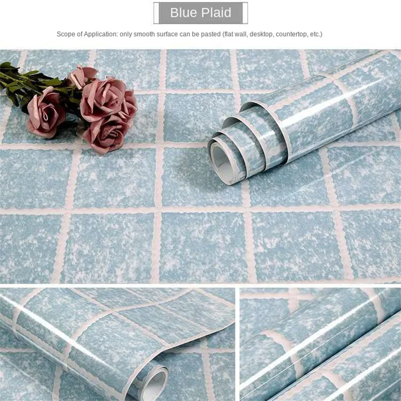 Vinyl Wallpapers Waterproof Oil-Proof Marble Pattern Stickers Kitchen Decor Thicken Self-Adhesive DIY Wallpapers 3d Wall Sticker