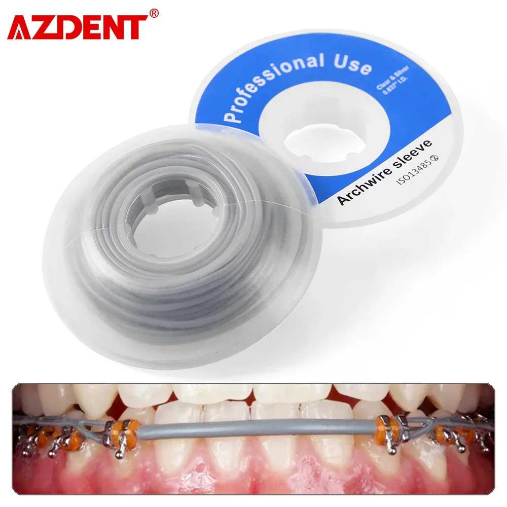 

AZDENT Dental Orthodontic Elastic Archwire Sleeve Tubing Arch Wire Protecter Rotary Torsion Pad for Brackets 1 Roll/5m