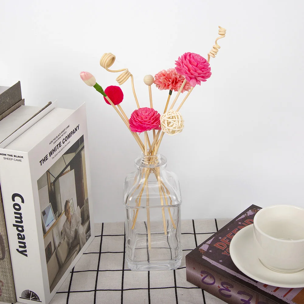 9PCS Artificial Flower Rattan Reed Fragrance Aroma Diffuser Refill Stick Diy Floral Home Decor Crafts