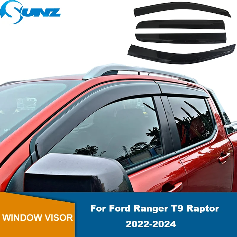 Visiera Finestrino Auto Per Ford Ranger T9 Raptor Wildtrak Sport Xlt Xls Xl 2022 2023 2024 Deflettore Finestra Laterale Parapioggia