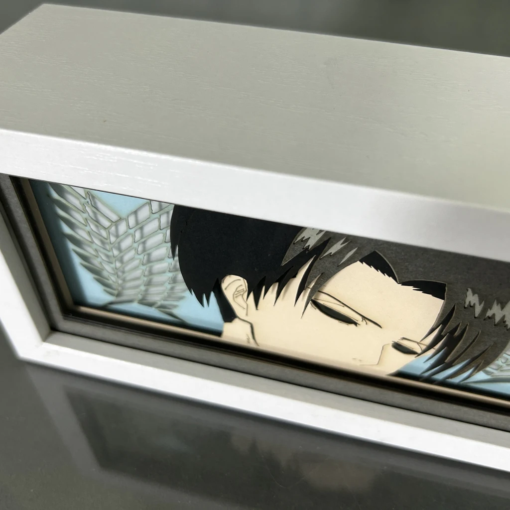 Paper Cut Anime Led Light Box Attack on Titan Levi for Room Decor Bedside Table Lamps Shingeki No Kyojin Lightbox Eren Yeager 4