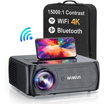 4K 와이파이 블루투스 풀 HD 프로젝터, 네이티브 1080p 15000 대비, 4P/4D 키스톤 야외 비디오 프로젝터, K8, 5G