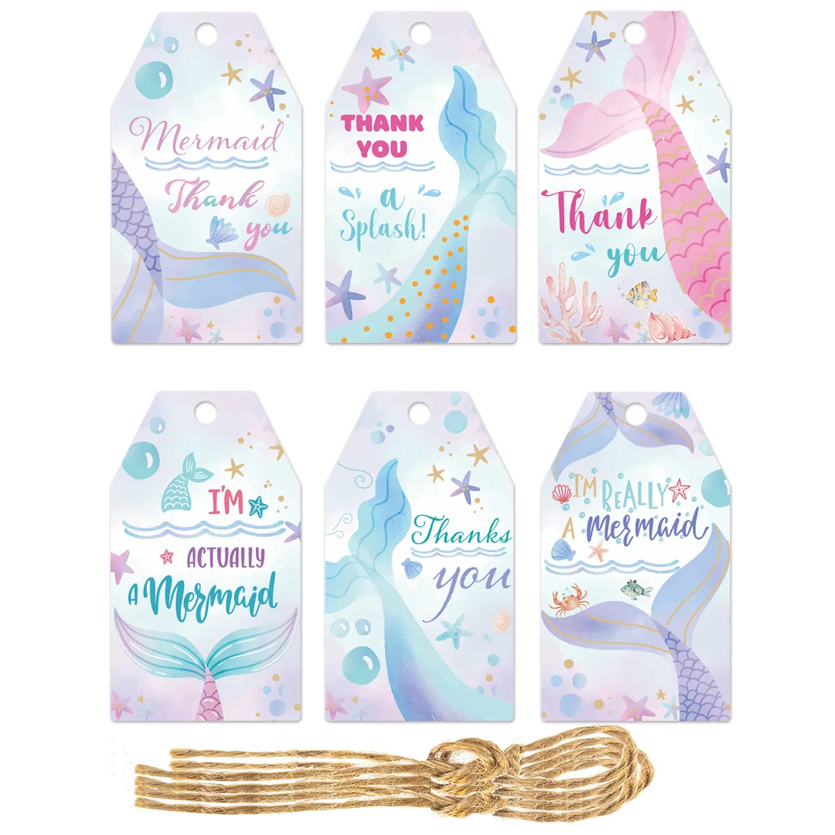 60pcs-mermaid-thank-you-tags-with-strings-mermaid-hanging-labels-gift-card-girls-under-the-sea-themed-birthday-party-decorations-aliexpress for Free Printable Mermaid Gift Tags 60pcs Mermaid Thank You Tags with Strings Mermaid Hanging Labels Gift Card Girls Under the Sea Themed Birthday Party Decorations - AliExpress for Free Printable Mermaid Gift Tags