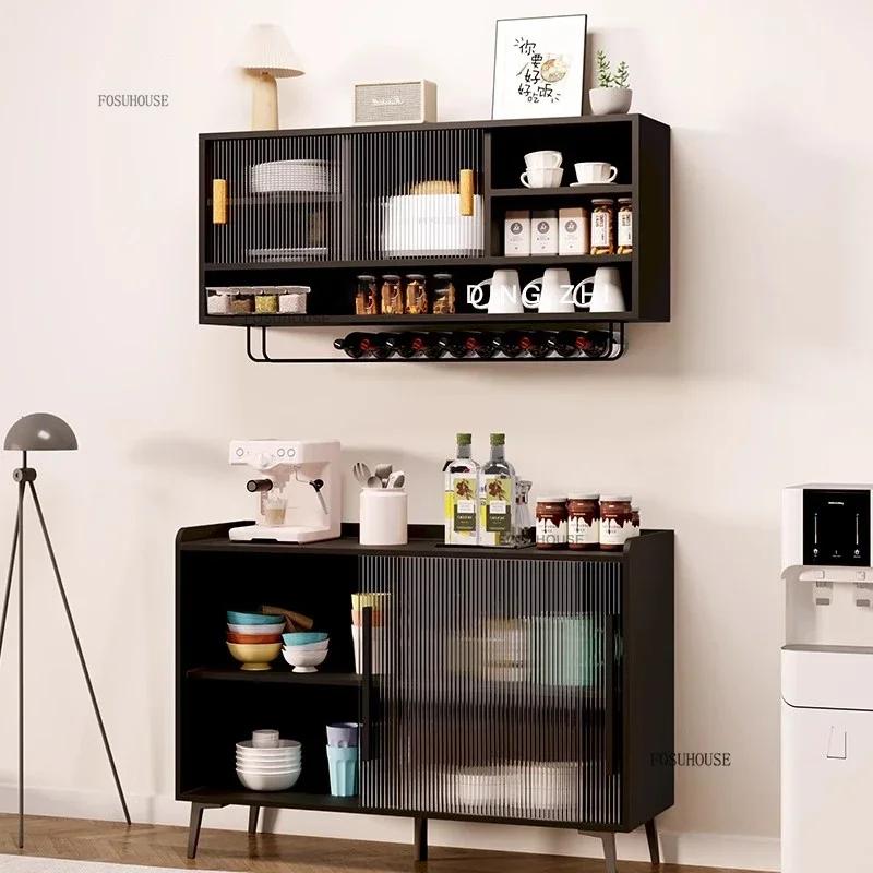 Nordic Wooden Kitchen Cabinets Wall Mounted Sideboard Creative Home Furniture Kitchen Island Living Room Display Storage Cabinet