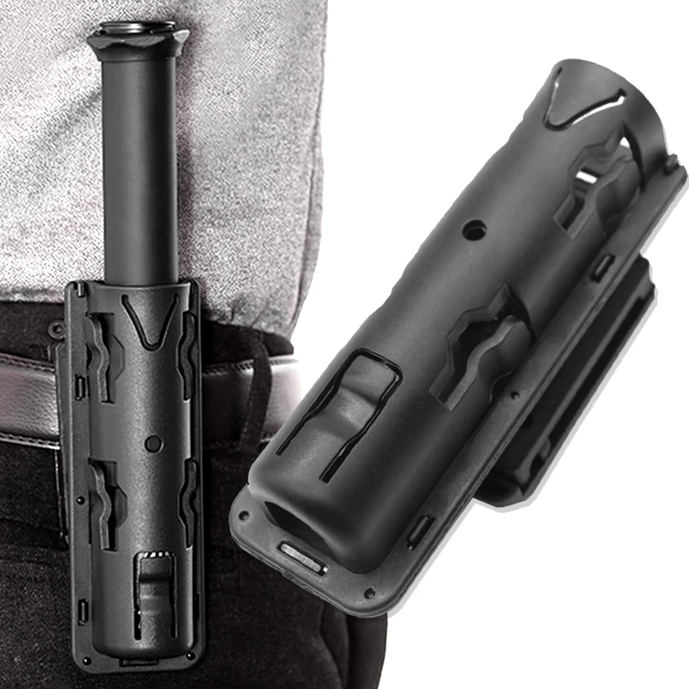 Baton holster 360 degree rotating telescopic baton pouch expandable holsters retractable ABS bag for duty belt black