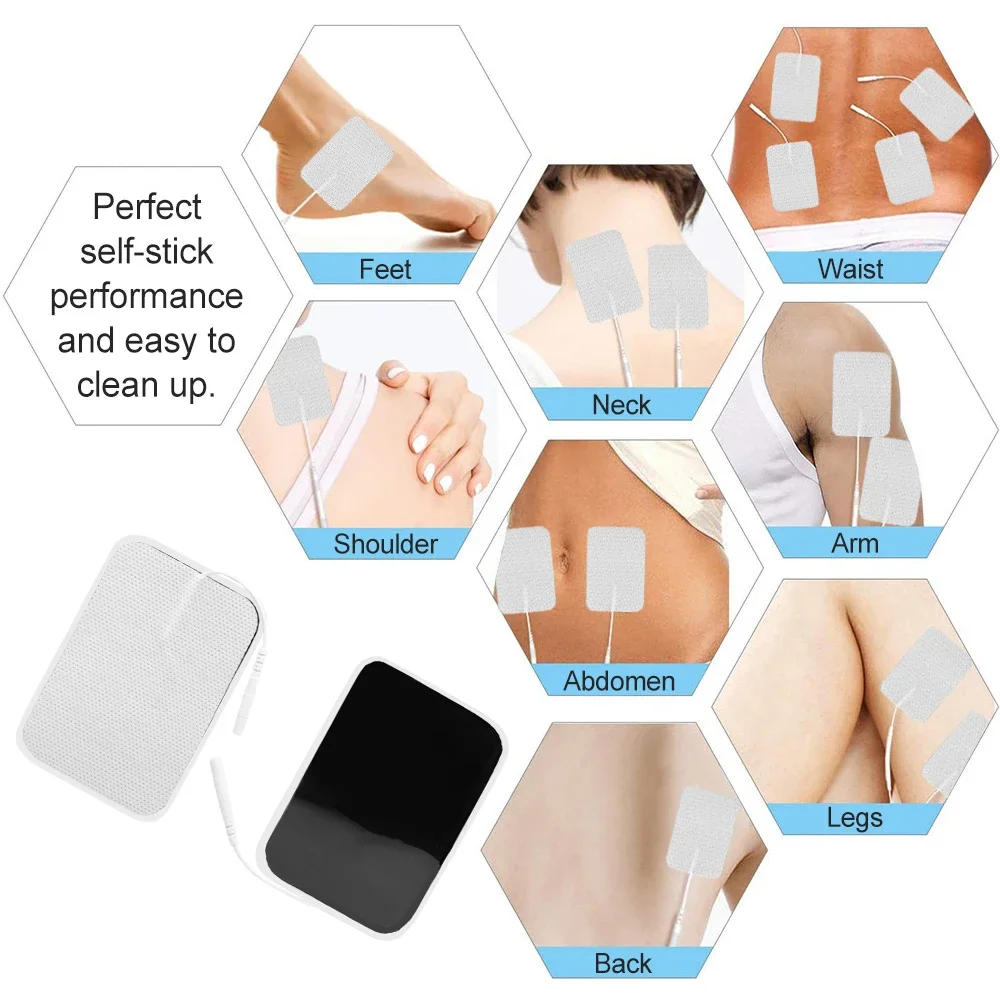Reusable Tens Electrode Pads EMS Nerve Muscle Stimulator Self Adhesive for Pulse Digital Massage Pads Physiotherapy Machine 2mm