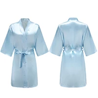 Robes courtes et soyeuses pour femmes, en Satin, pour demoiselle d'honneur, fête de mariée, vêtements de nuit 4