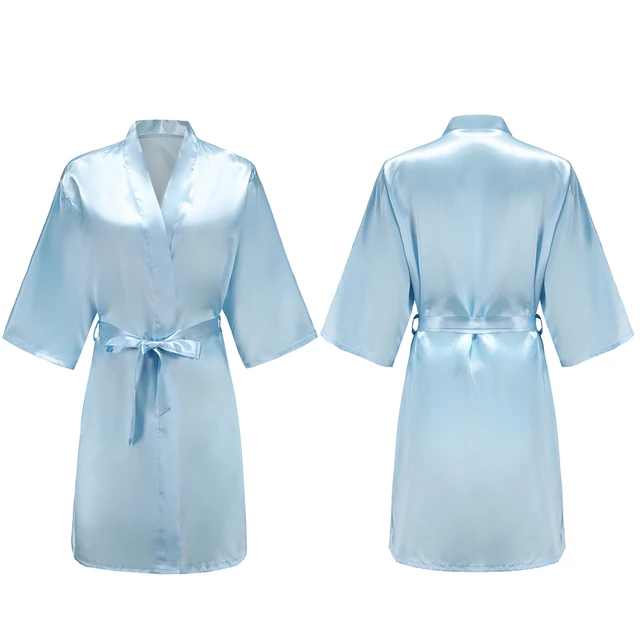 104964-1cf670.jpg Robes courtes et soyeuses pour femmes, en Satin, pour demoiselle d'honneur, fête de mariée, vêtements de nuit