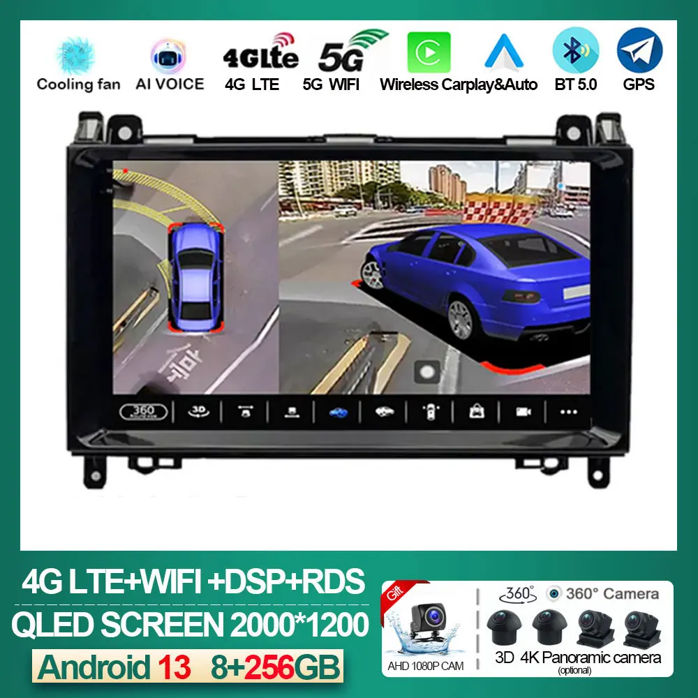 

2K QLED NEW Android Car Radio Stereo For Mercedes Benz B200 A B Class W169 W245 Viano Vito W639 Sprinter W906 GPS Carplay Audio