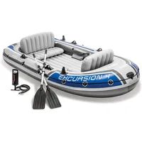 Excursion Inflatable Boat Series: Includes Deluxe 54in Boat Oars and High-Output Pump – SuperTough PVC 2