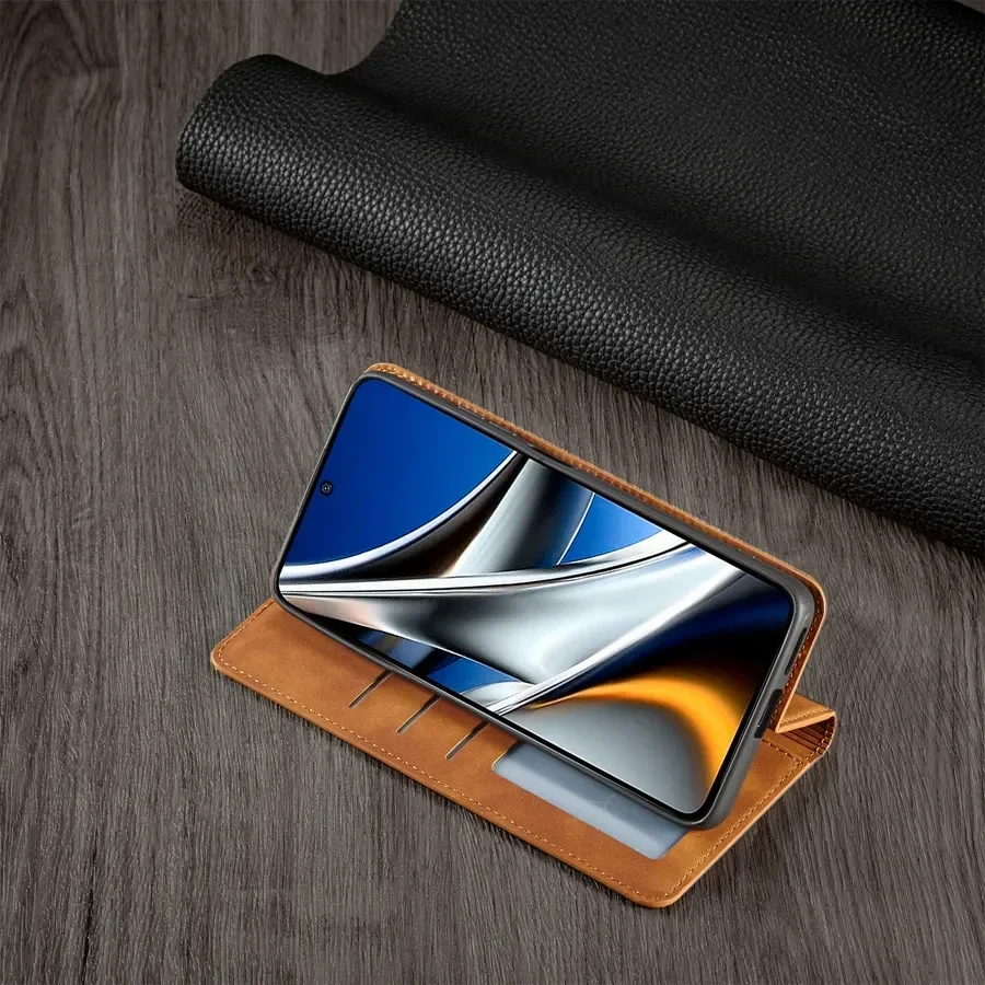 UltraSlim Magnetic Leather Flip Wallet Case with Card Holder
